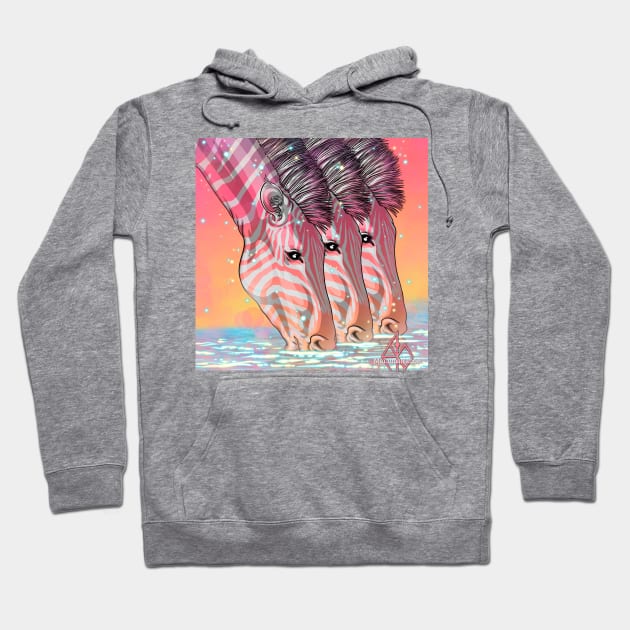 Rainbow Zebra Hoodie by Mei.illustration